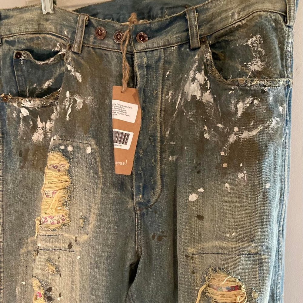 NWT Magnolia Pearl Calico Miner Denim Jeans OS